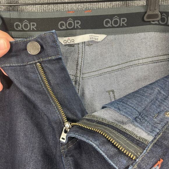 QORtec Performance Denim Jean Men's 32X32 Actual (33X31) Blue Stretch Zip Pocket - Picture 5 of 12